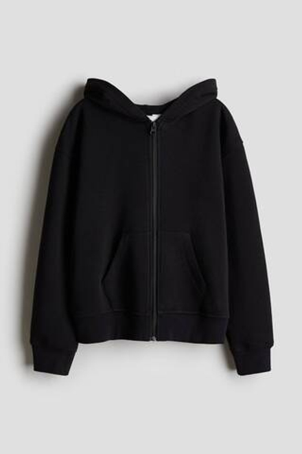 H&M Толстовка с капюшоном и застежкой-молнией, черный