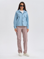 Джинсовая куртка женская голубая