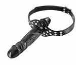 Черный кляп-фаллоимитатор Double Penis Gag (Цвет: черный)