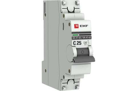 Автоматический выключатель ВА 47-63, 1P 25А (C) 4,5kA EKF PROxima mcb4763-1-25C-pro