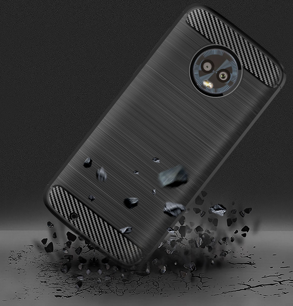 Чехол для Motorola Moto G6 цвет Black (черный), серия Carbon от Caseport