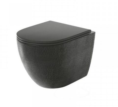 Унитаз подвесной безободковый с тонкой крышкой Grossman GR-4455BBLS Черный