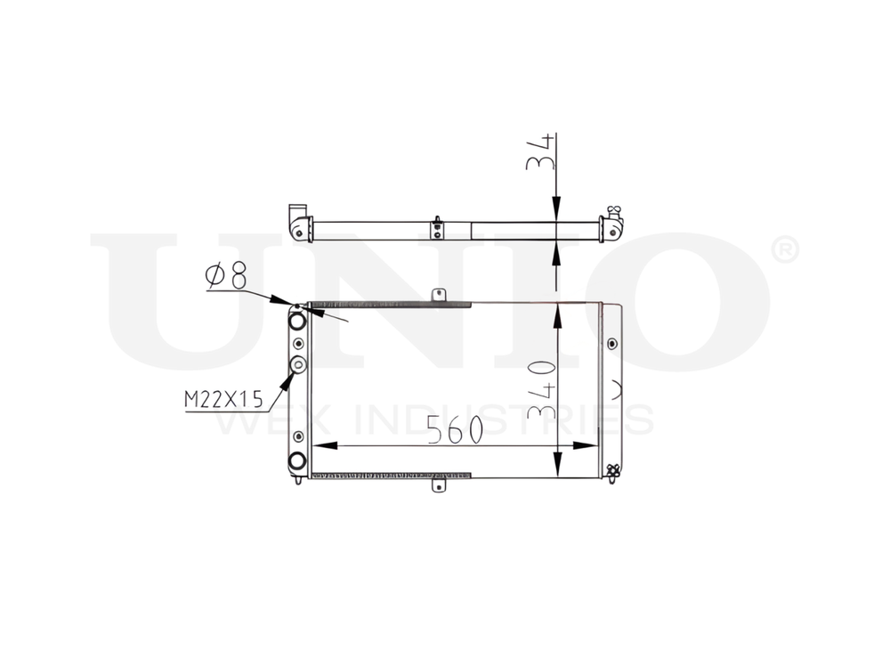 Радиатор охлаждения двигателя UNIO RAD-10060