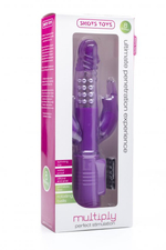 Фиолетовый вибратор Multiply с двумя отростками - 23,5 см. (Цвет: фиолетовый)