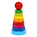 Пирамидка дер. "Цветочек" 7 колец+ основание, C-41693