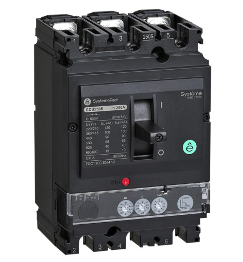 Автоматический выключатель в литом корпусе Systeme Electric SPC100F10022L3DF