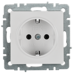 BRITE Розетка 1-местная с заземлением без защитных шторок 16А РС11-1-0-БрБ белый IEK