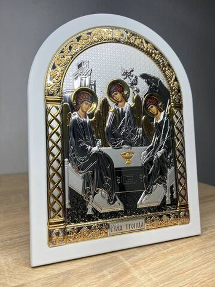 Св. Троица, икона арочная, белое дерево 206х275