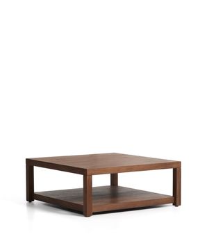 Приставной столик Norani из массива акации с отделкой шпоном акации, 90 x 90 см