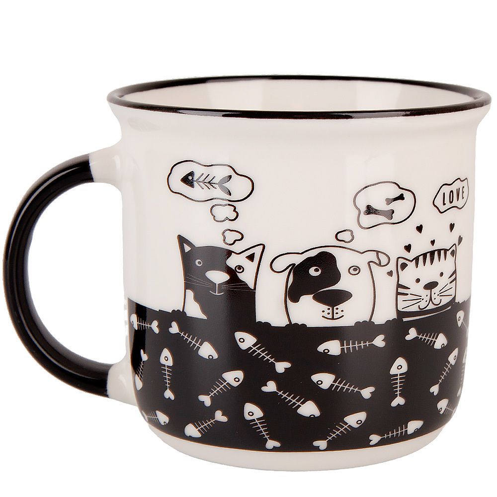 Кружка "Сat&dog" v=380мл (фарфор) (min12) (транспортная упаковка)