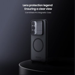 Чехол с встроенным магнитом от Nillkin для Samsung Galaxy S25 FE, серия CamShield Pro Magnetic Case (Clear version) прозрачный тонированный