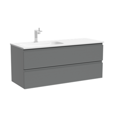 Тумба подвесная SANCOS Folk  левая 1195х445х500, c двумя ящиками оснащенными доводчиками, Ergraut soft, арт.FL120LES