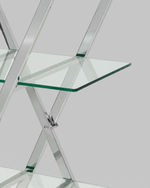 Стеллаж Гейт прозрачное стекло сталь серебро