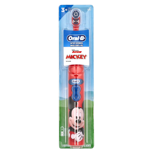 Oral-B, Зубная щетка на батарейках, мягкая, для детей от 3 лет, Disney Junior Mickey, 1 зубная щетка