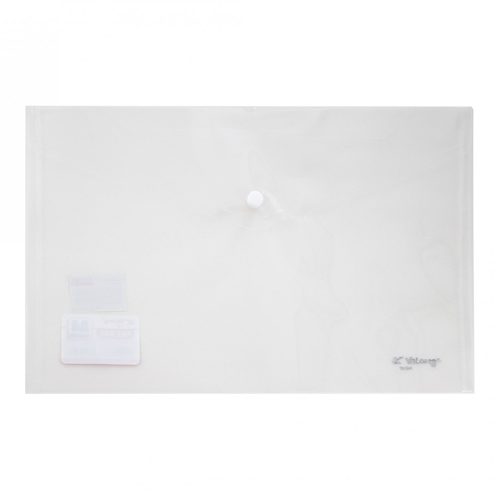 Папка-конверт на кнопке Yalong, A4, 230х330 мм, 140 мкм, ассорти в коробе, прозрачная