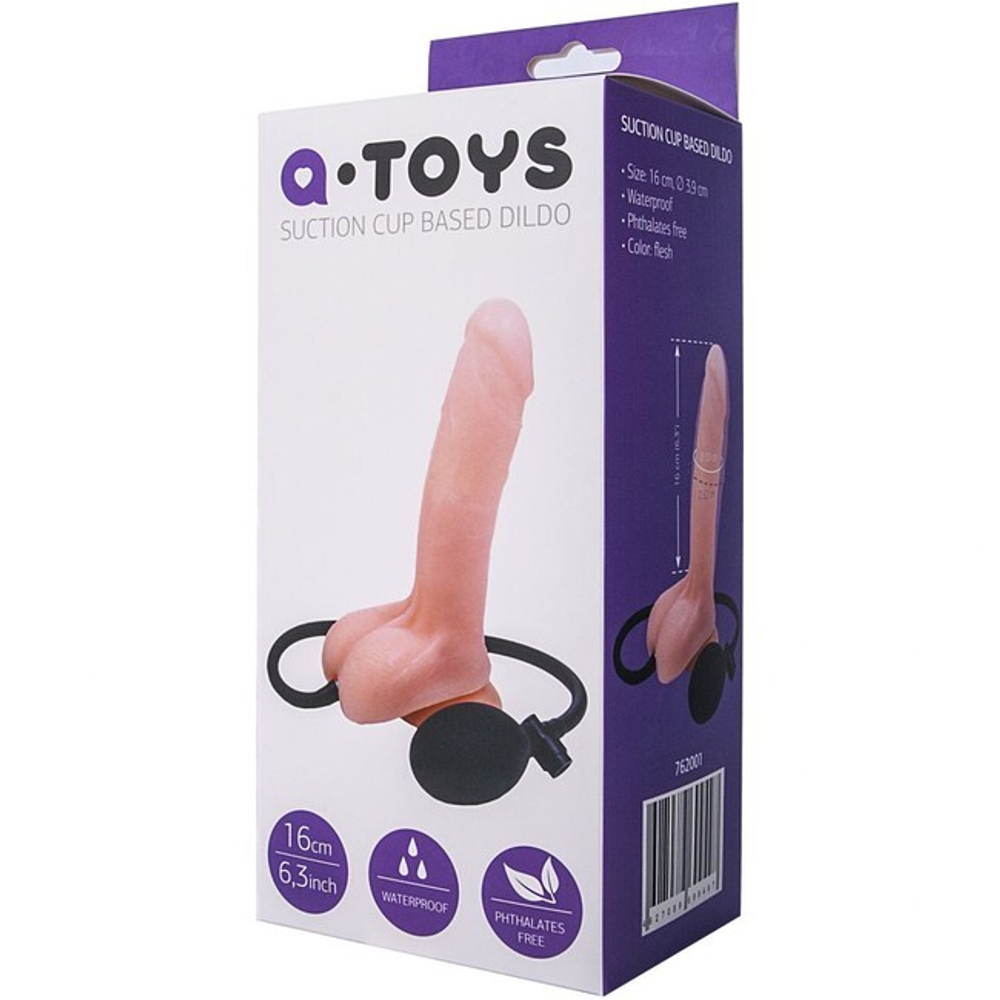 Реалистичный расширяющийся фаллоимитатор с грушей (Цвет: телесный)