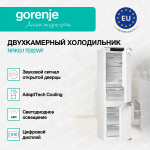 Встраиваемый двухкамерный холодильник Gorenje NRKI517E82WF