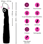 Черный вибратор с поступательными движениями G and P-Spot Thrusting Vibrator - 23 см.