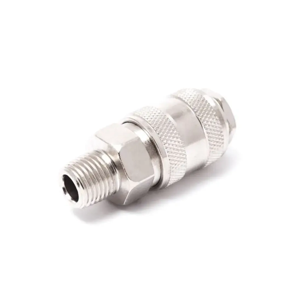 Быстроразъем пневматический с клапаном с наружной резьбой 1/4" Partner SE1-2SM  SE1-2SM  SE1-2SM