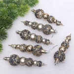 Набор украшений SHINE «Fairy tale» 14 см (6 шт.), champagne silver