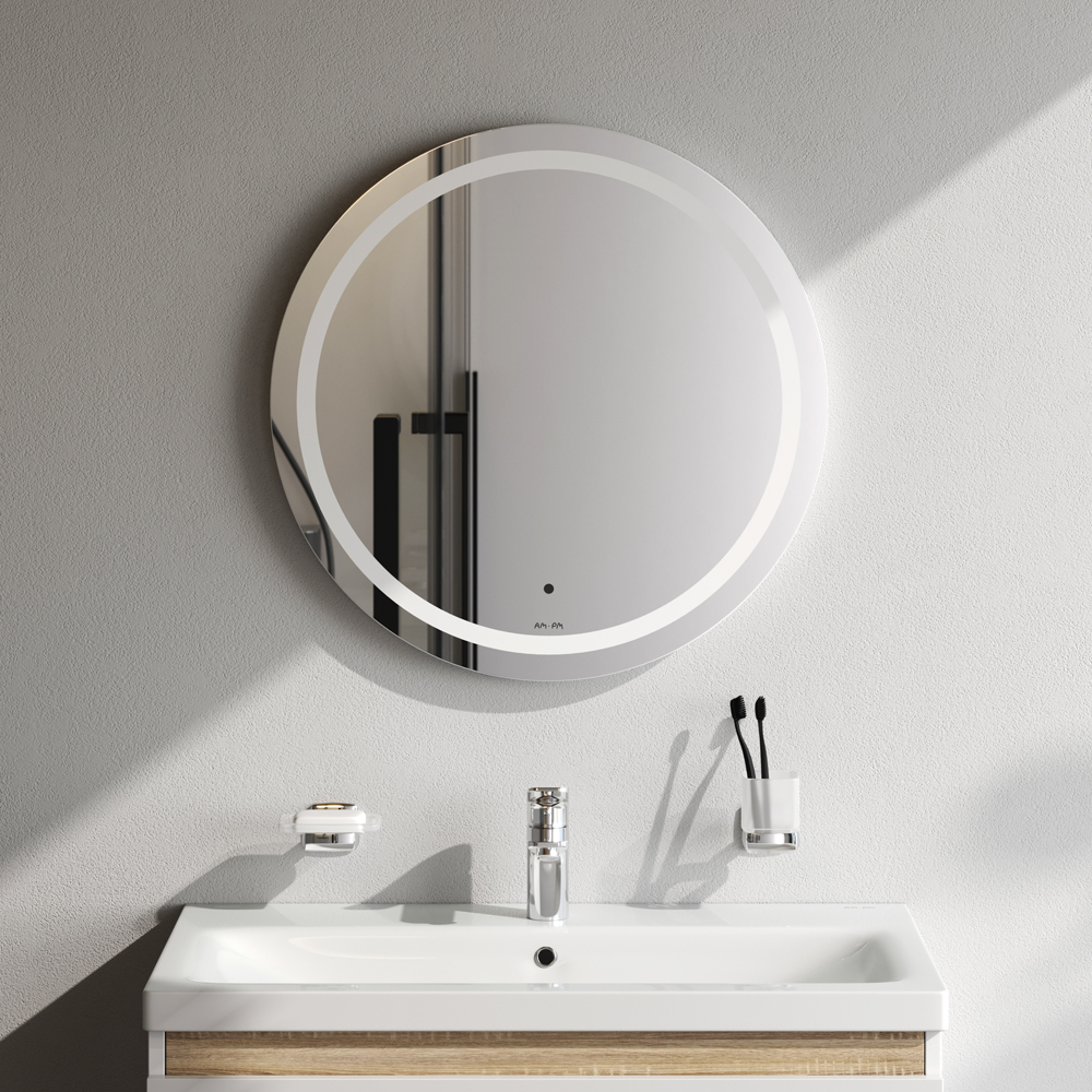 Универсальное зеркало с контурной LED-подсветкой, ИК- сенсором, круглое, 60 см AM.PM X-Joy M85AMOX0601WG