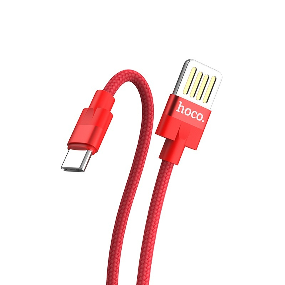 Кабель USB - Type-C Hoco U55 (оплетка нейлон) Красный