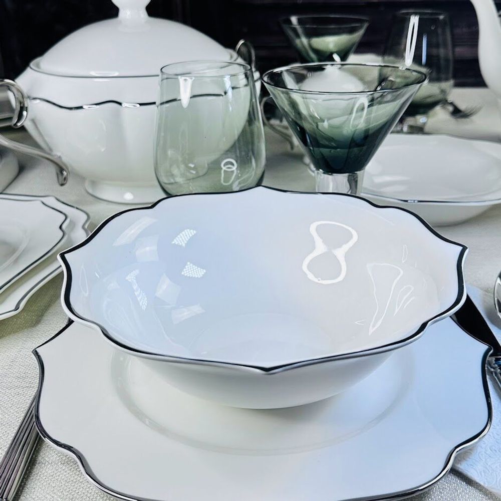 Lenardi 205-594 Салатник 23см MAGNOLIA SILVER в под.уп.(х18)Фарфор