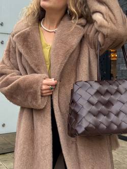 Шуба Lux макси капучино