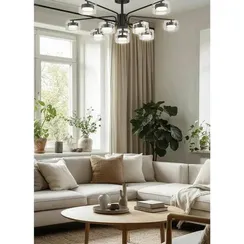 8349/10C COMFI черный/прозрачный, металл/стекло Светильник потолочный LED GX53 10*7W 220V NATALINA