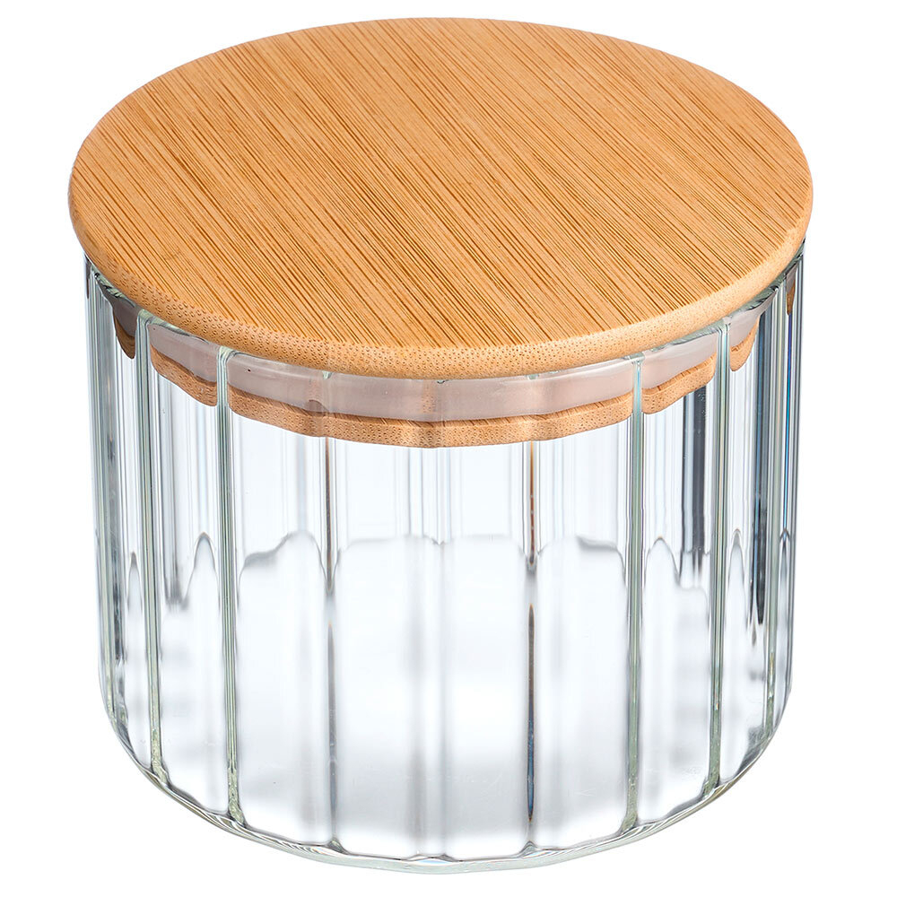 Банка для сыпучих продуктов 540мл "Vertical" с бамбуковой крышкой