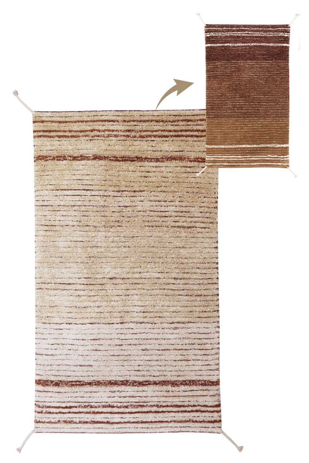 Двусторонний стираемый ковер Lorena Canals Twin Toffee XS (80 x 140 см)