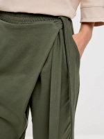 Штаны оверсайз на завязках с запахом большие размеры