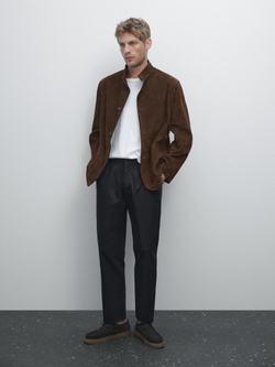 Massimo Dutti Брюки текстурированные Slim Fit, темно-синий