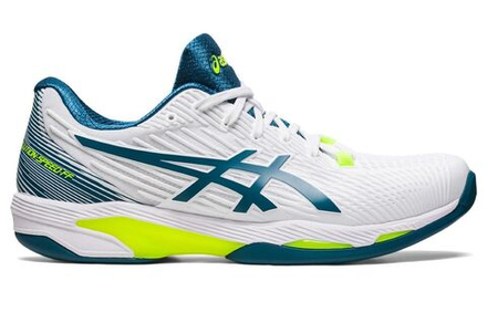 Мужские кроссовки теннисные Asics Solution Speed FF 2 Indoor - white/restful teal