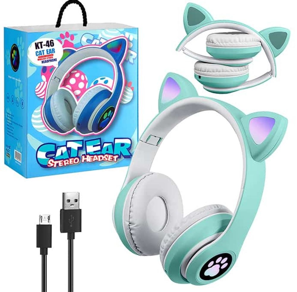 Полноразмерные Bluetooth наушники Cat Ear KT-46 (зеленый)