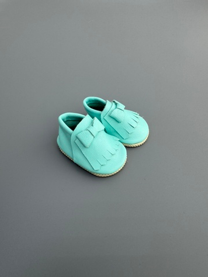 Мокасины голубые для куклы Paola Reina 32-34 см (натуральная кожа)