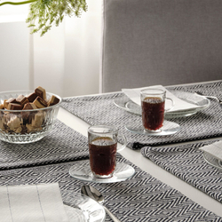 IKEA SÄLLSKAPLIG  (ИКЕА СÄЛЛСКАПЛИГ)  -  Чашка с блюдцем, прозрачное/натуральное стекло, 7 мл