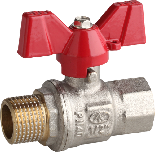 Вентиль AOSKER RED (ф15) 1/2" НР/ВН с ручкой-бабочкой