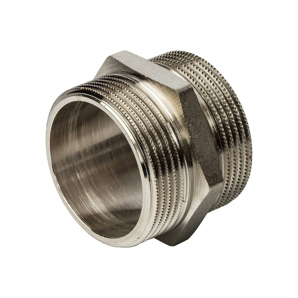 Ниппель STOUT SFT 0004 - 1"1/4 (для стальных труб, латунь никелированная)