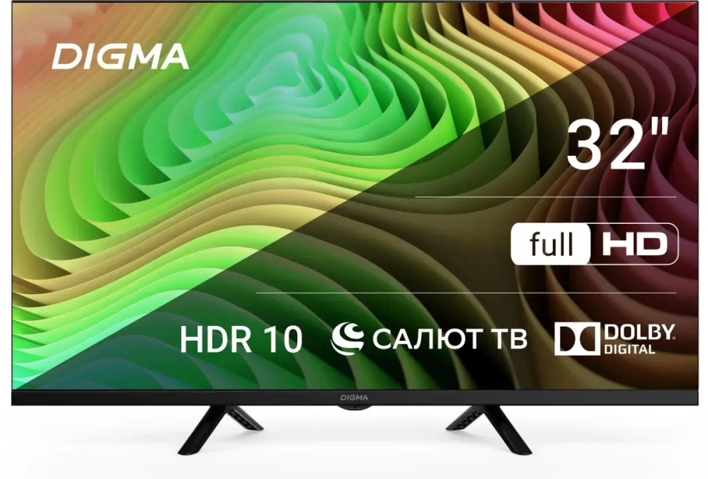 Телевизор 32" Digma DM-LED32SBB36, FULL HD, черный