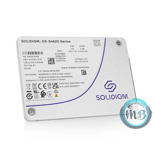 Твердотельный накопитель SSD 3840GB Solidigm D3-S4520 Series, 2.5", SATA III, [R/W - 550/510 MB/s] TBW 15300 OEM