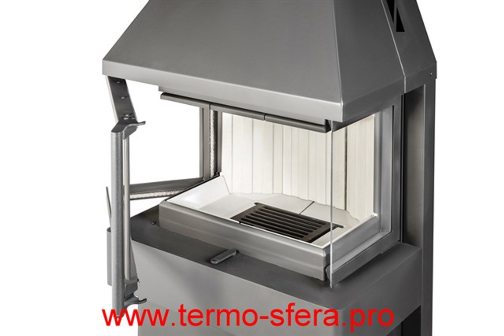 Камин ПАНОРАМА ТРИ СТЕКЛА графит