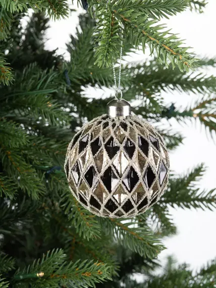 Винтажный стеклянный шар Драгоценные грани - Агат 10 см., 1 шт., Karlsbach (13140)