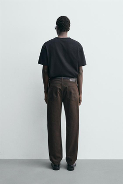 ZARA ДЖИНСЫ REGULAR FIT, КОРИЧНЕВЫЙ