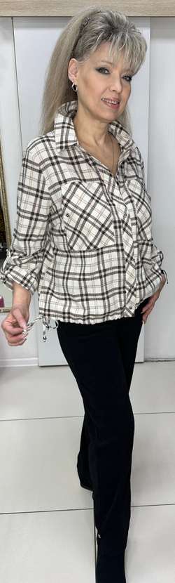 Рубашка в клетку с кулиской