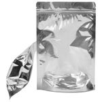 Пакеты дой-пак с замком ZIP LOCK, металлизированная + прозрачная стенка, 100х150 + 30 мм, КОМПЛЕКТ 100 штук, 70 мкм, BRAUBERG, 700682