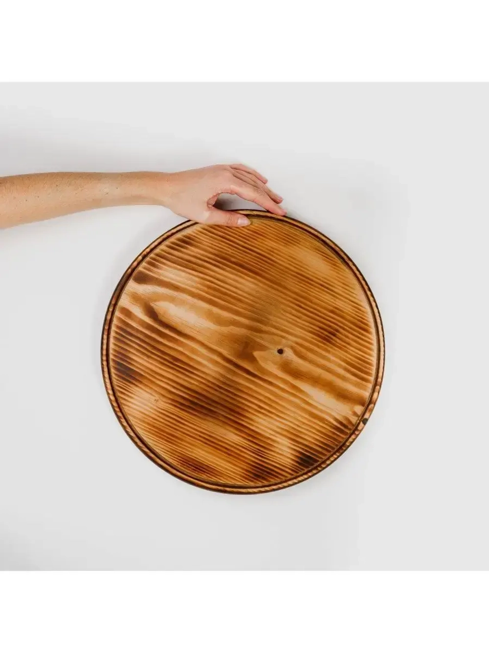 Деревянная менажница поднос круглая из кедра