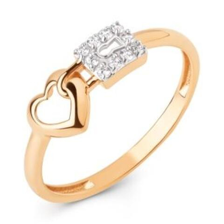 Кольцо из золота с фианитами