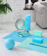 Ролик для йоги и пилатеса FA-501, 15x45 см, синий пастель