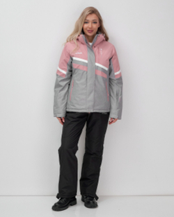 Горнолыжный костюм женский зимний серого цвета 02808Sr